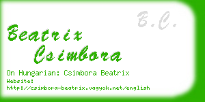 beatrix csimbora business card